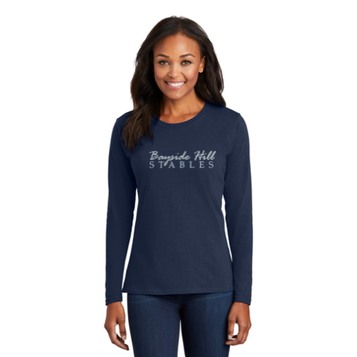 Bayside Hill Stables - Port & Company® Ladies Long Sleeve Core Cotton Tee