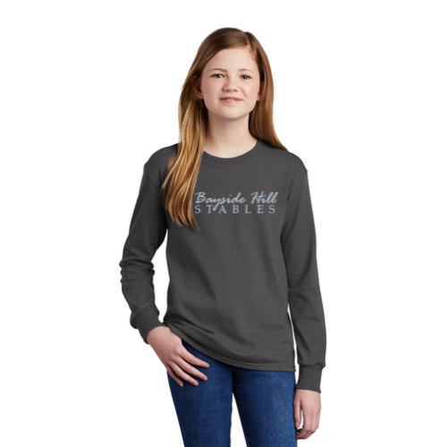 Bayside Hill Stables - Port & Company® Youth Long Sleeve Core Cotton Tee