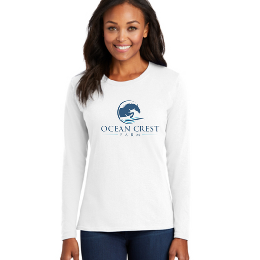 Ocean Crest Farm - Port & Company® Ladies Long Sleeve Core Cotton Tee