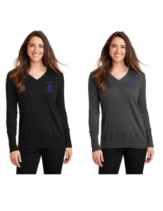 Hunter Haven - Port Authority® Ladies V-Neck Sweater Brand Logo