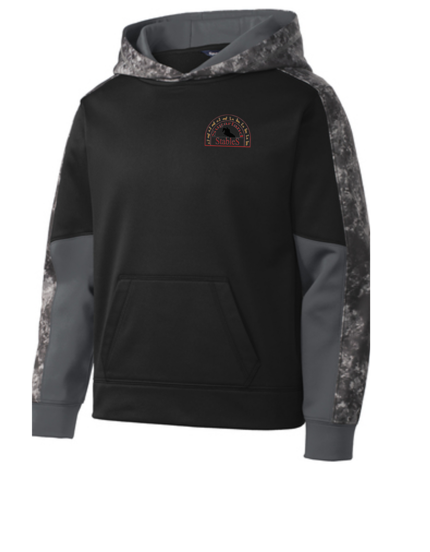Sugarland Stables - Sport-Tek® Youth Sport-Wick® Mineral Freeze Fleece Colorblock Hooded Pullover