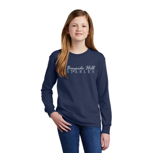 Bayside Hill Stables - Port & Company® Youth Long Sleeve Core Cotton Tee