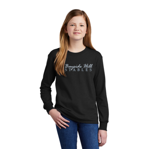 Bayside Hill Stables - Port & Company® Youth Long Sleeve Core Cotton Tee